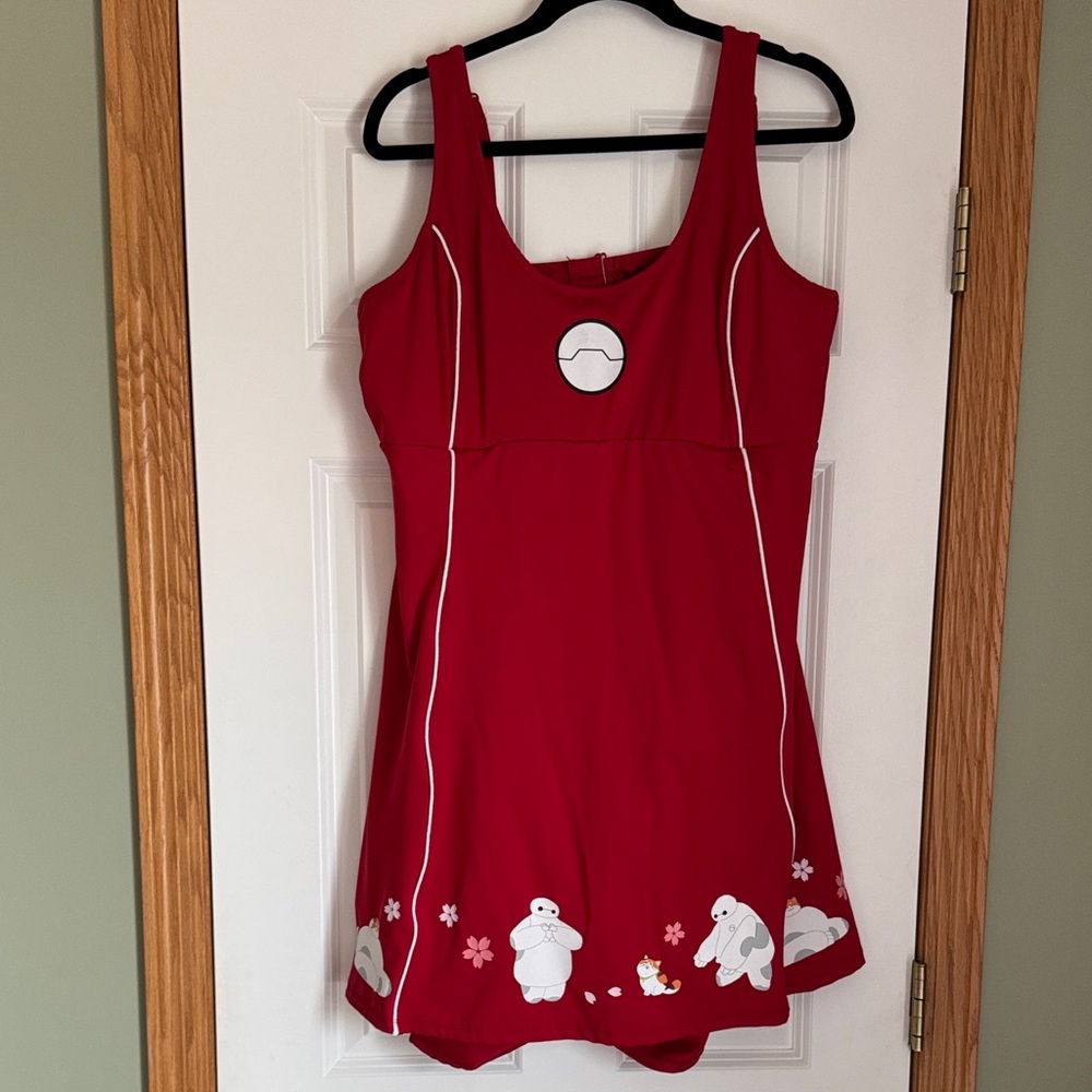 EUC Disney Box Lunch Baymax Big Hero Red One Piece Swimsuit/Active Dress Size 3x - Picture 12 of 14